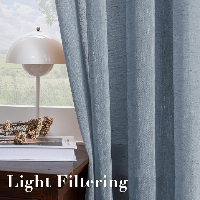 H.VERSAILTEX Linen Curtains 90 inches Long Linen Curtains/Natural Linen Blended - Image 5