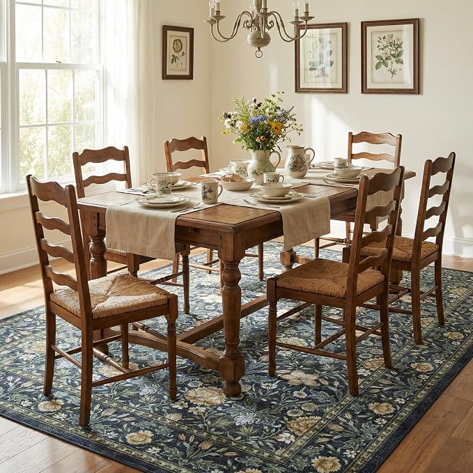 GarveeHome Area Rugs 8x10 for Living Room, Floral Large Washable Rug Soft Non - Image 2