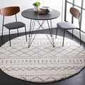 SAFAVIEH Arizona Shag Collection Area Rug - 5'1" Round, Ivory & Grey, Moroccan Design, Non-Shedding, 1.6-inch Thick, Ideal for High Traffic Areas in Living Room, Bedroom (ASG741F-5R)