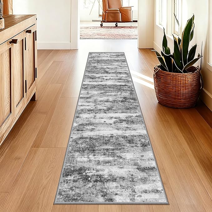 2x10 Runner Rug Non-Slip，Modern Abstract 10ft Washable Runner Rugs by Unknown