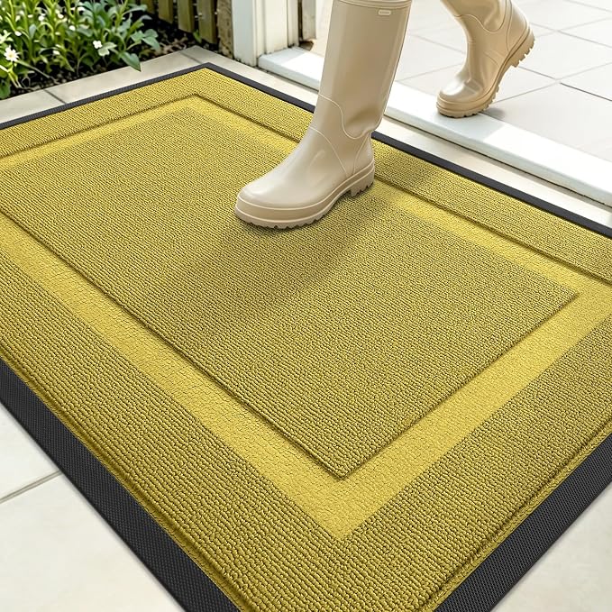 OLANLY Front Door Mat Outside 35x23, All-Season Heavy-Duty Rubber Doormat | by OLANLY