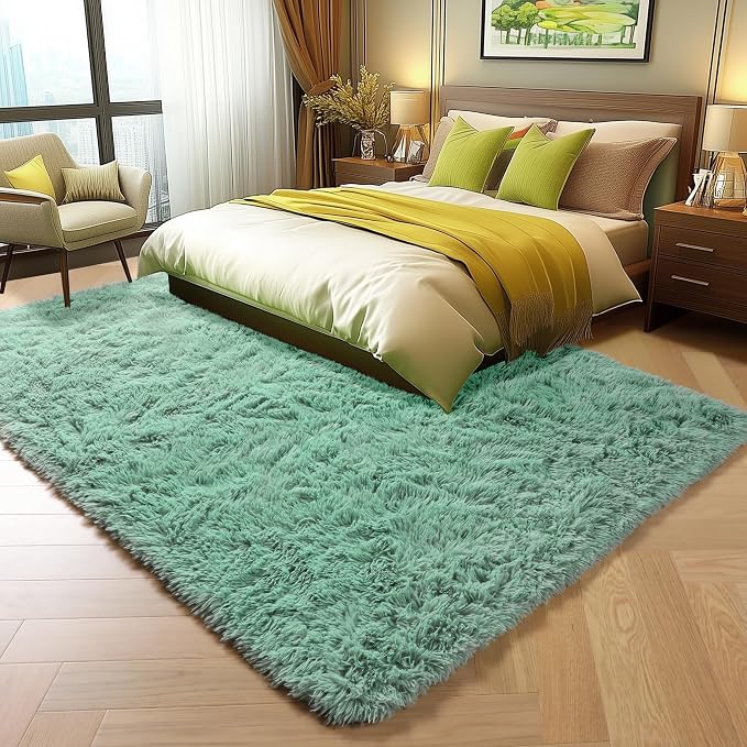Sage Green Area Rugs for Bedroom Living Room, 4x6 Fluffy Cute Indoor Bedside - Image 5