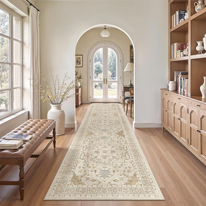 Madane Hallway Runner Rug 2'6''x10' Kitchen Runners Vintage, Soft Low Pile - Image 3