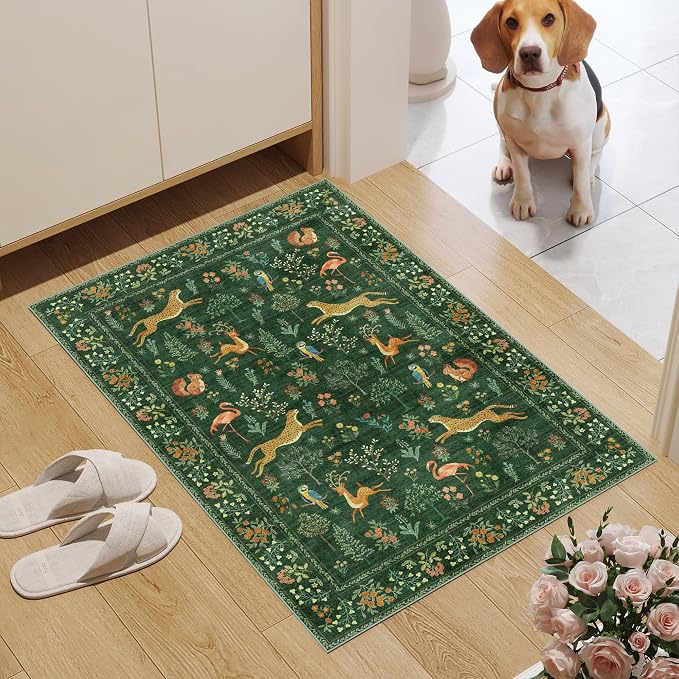 DUKINO 2x3 Entryway Rug, Washable Door Mat Animal Rug - Image 3