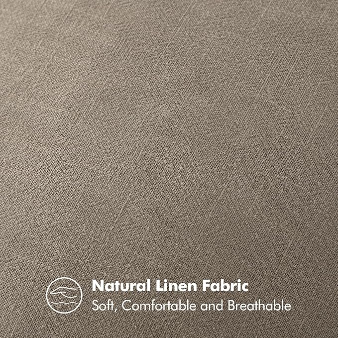MIULEE Decorative Linen Pillow Covers 18x18 Inch Tan Taupe | Boho Farmhouse​ - Image 4