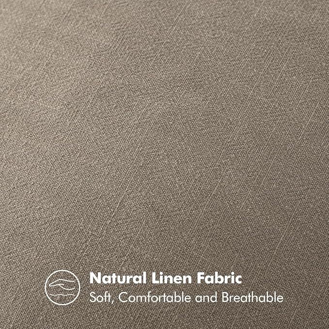 MIULEE Decorative Linen Pillow Covers 20x20 Inch Tan Taupe | Boho Farmhouse​ - Image 4