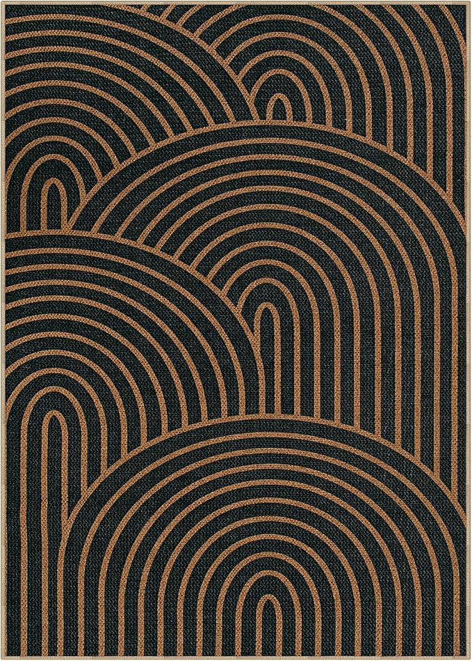 Lahome Modern Rainbow Easy Jute Carpet, Washable 5x7 Area Rugs - Image 9