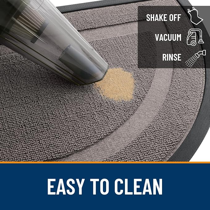 OLANLY Half Circle Front Door Mat Outside 47x23 All-Season Rubber Doormat | - Image 5