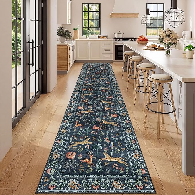 DUKINO 2.6x12 Hallway Runner Rug, Washable Animal Rug Non Slip, Stain Resistant - Image 3