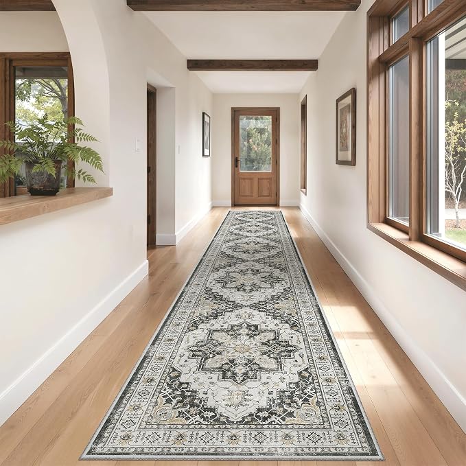 Madane Hallway Runner Rug 2'6''x16' Kitchen Runners Vintage, Stain-Resistant - Image 3