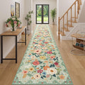 DUKINO 3x20 Runner Rug for Hallway, Floral Washable Long Runner Rug, Low Pile by DUKINO