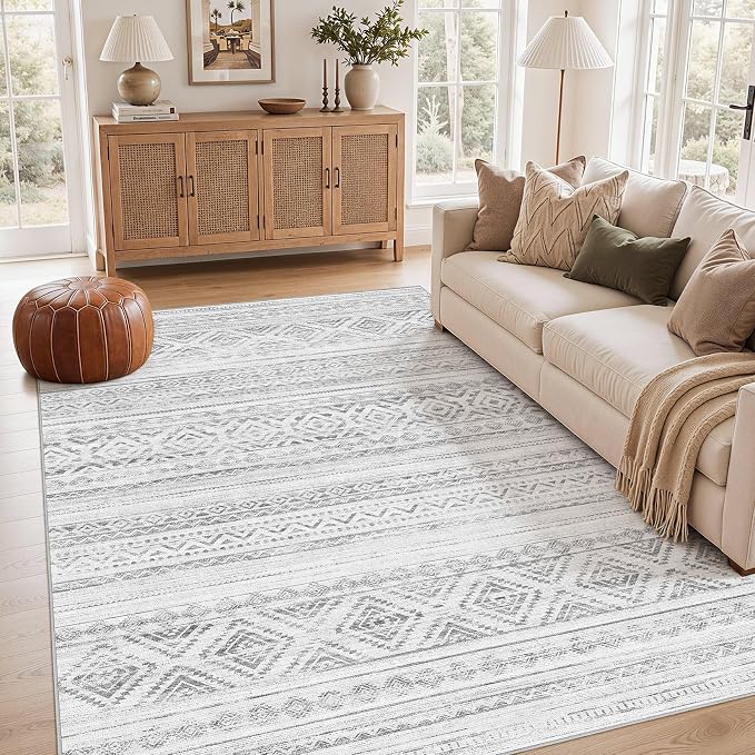 cotiled Boho 5x8 Area Rugs for Living Room: Soft Moroccan Washable Rug | Solve by COTILED