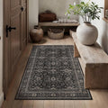 Schweek 3x5 Washable Area Rug Vintage Floral Non Slip Entryway Rugs Black | by Schweek