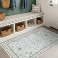 Blue and Green Washable Rugs 3x6 by HazoHaus