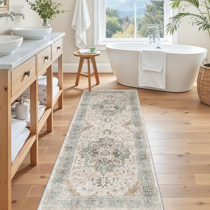 Madane Hallway Runner Rug 2x5 Washable Entry Rugs Soft, Light Taupe Brown | - Image 4