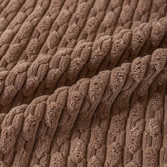 Set of 4 Beige Brown Coffee Decorative Throw Pillow Covers 18x18 Inch Corduroy - Image 7