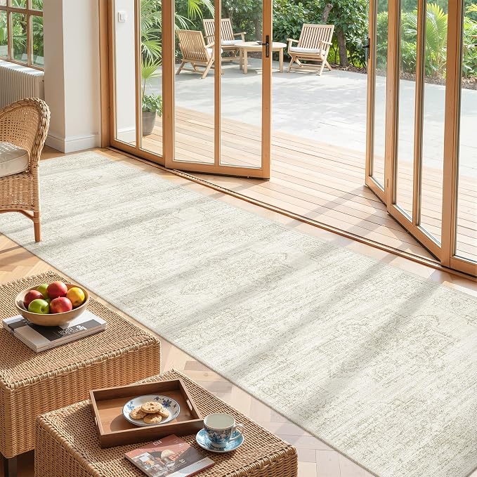 2'6 x 10' Runner Rug Non Slip, Washable Kitchen Rugs, Living Room, Long Rug by Restydon