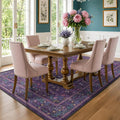 Plum Purple Floral Area Rug 6x9 by HazoHaus
