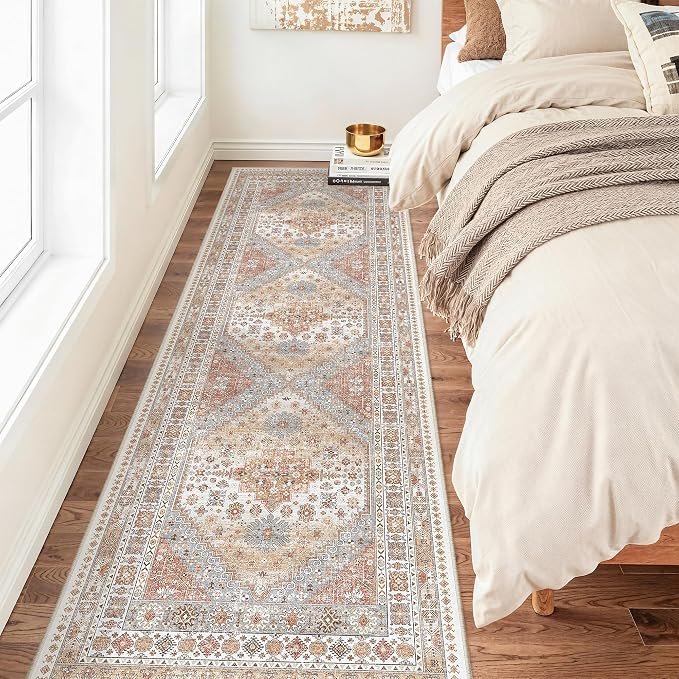 2'6 x 8' Runner Rug Non Slip, Washable Kitchen Rugs, Nursery Room, Soft Runner by Zesthome