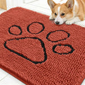 OLANLY Dog Door Mat for Muddy Paws 30x20, Paw Print Design Chenille Mud Mat | by OLANLY