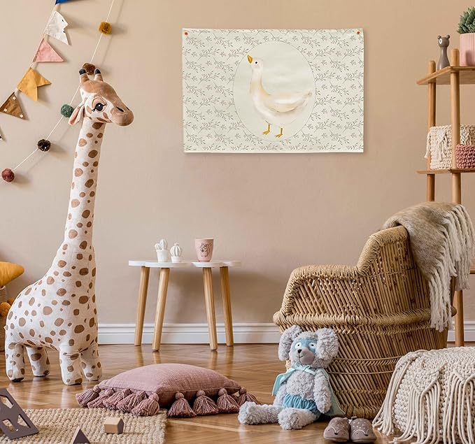 Silly Goose Nursery Rectangular Canvas Banner-Flag Wall Sign Decor for Boys Girls Toddler Kids,Baby Room Above Crib Playroom Reading Room Bedroom Decor-Easter Baby Shower Birthday Christmas Gift