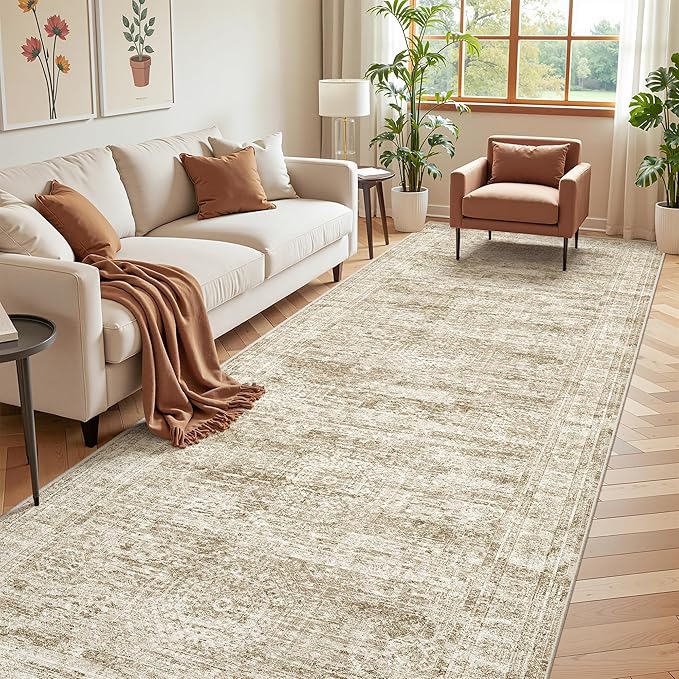 4x12 Runner Rug Non Slip, Washable Hallway Runner Rug, Nursery Room, Soft by Restydon