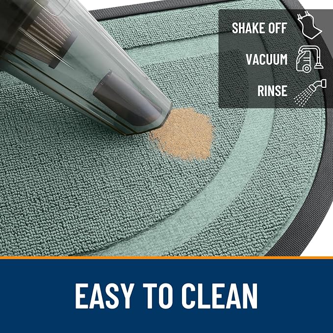 OLANLY Half Circle Front Door Mat Outside 33x21 All-Season Rubber Doormat | - Image 5