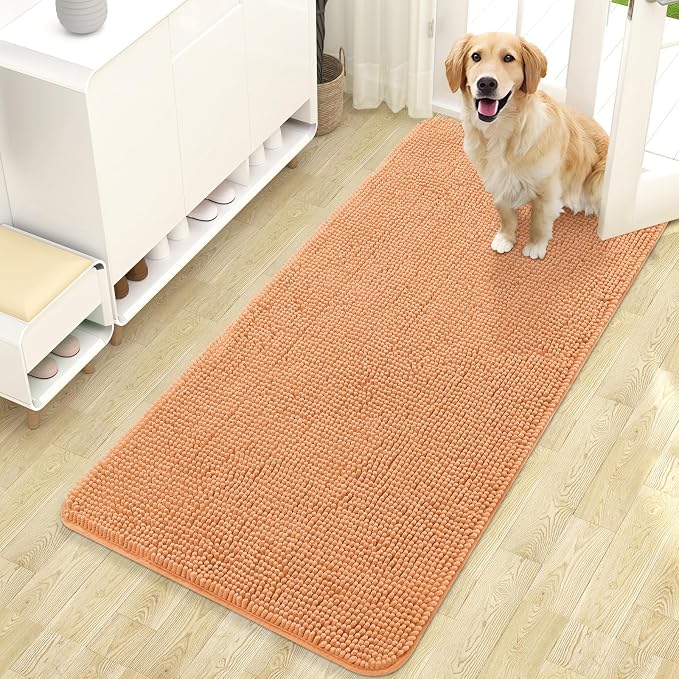 OLANLY Dog Door Mat for Muddy Paws 47x24, Super Absorbent Chenille Mud Mat | by OLANLY