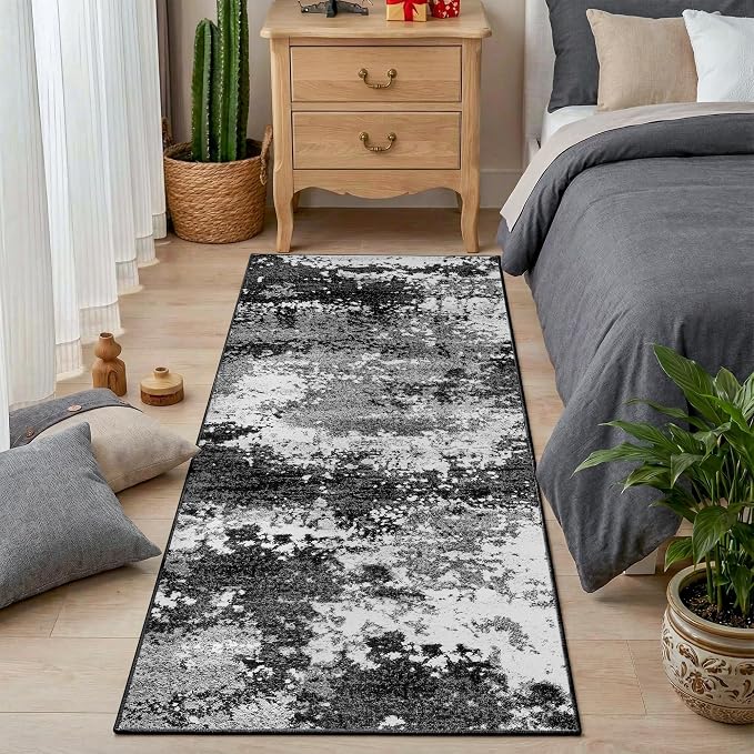 Washable 2x6 Black Runner Rug for Hallway Kitchen Entryway Non Slip | Runner - Image 2
