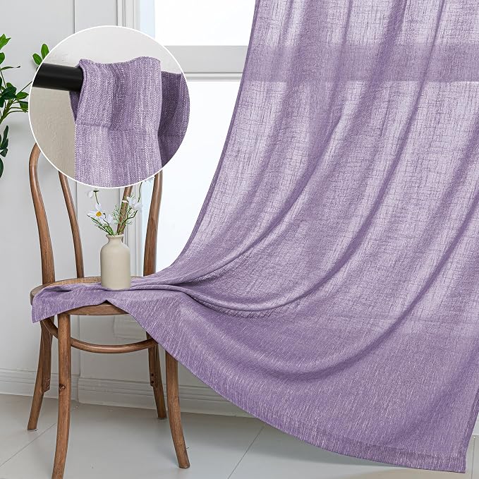 MYSKY HOME Boho Curtains 90 Inch Long Farmhouse Living Room Curtain Drapes - Image 9