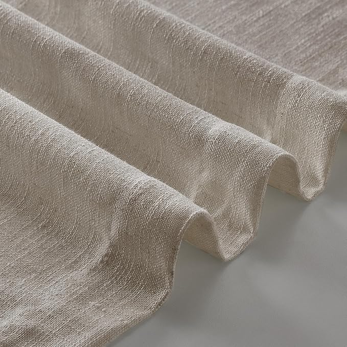 Burlywood Birch Pleated Linen Semi Sheer Curtains 78 Inches Long 2 Panels | - Image 6