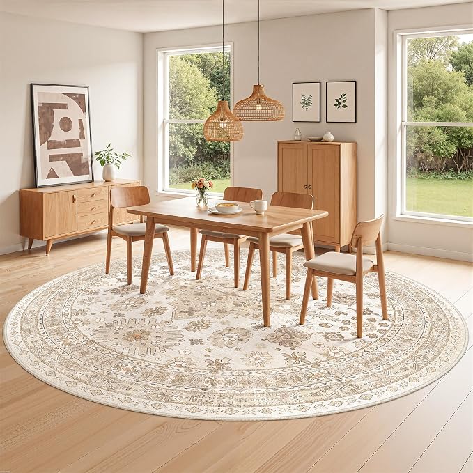 Round Rug 8ft, Circle Rug for Dining Room Table, Dining Room, Nursery Room - Image 3