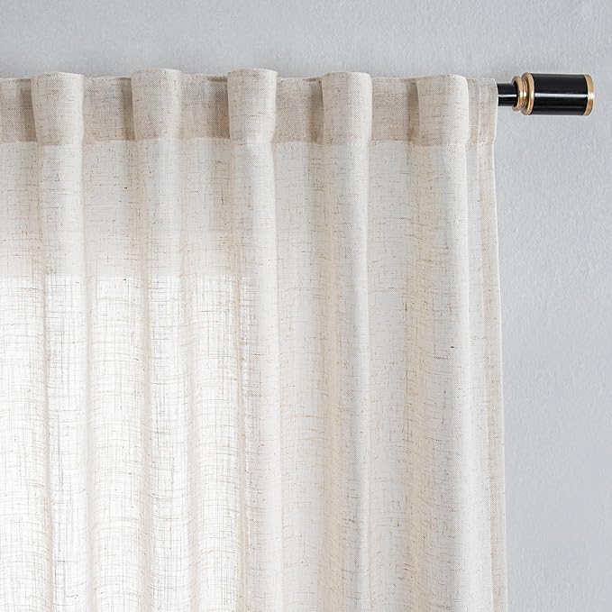 MYSKY HOME Linen Sliding Glass Door Curtains - Image 7