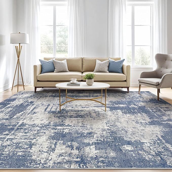 LOONGRUG 9x12 Area Rug Washable Large Neutral Modern Living Room Rugs | - Image 5