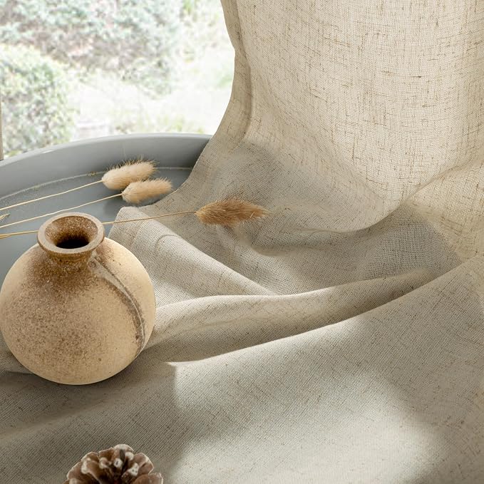 YoungsTex Burlap Linen Curtains 45 Inch Length - Image 8