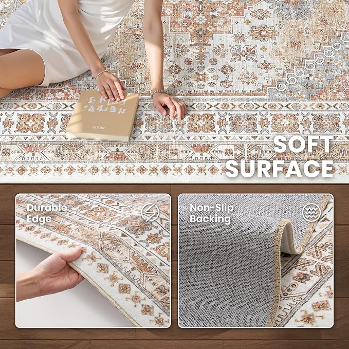 3x8 Runner Rug Non Slip, Washable Hallway Runner Rug, Nursery Room, Soft Runner - Image 7