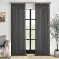 Grey Pinch Pleated Linen Light Filtering Sheer Curtains 86 Inches Length | Grey by Twodrapes
