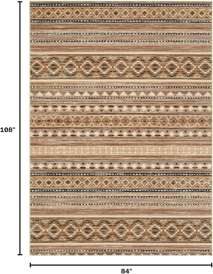 cotiled Boho 7x9 Area Rug for Living Room: Large Moroccan Washable Rug | Solve - Image 2