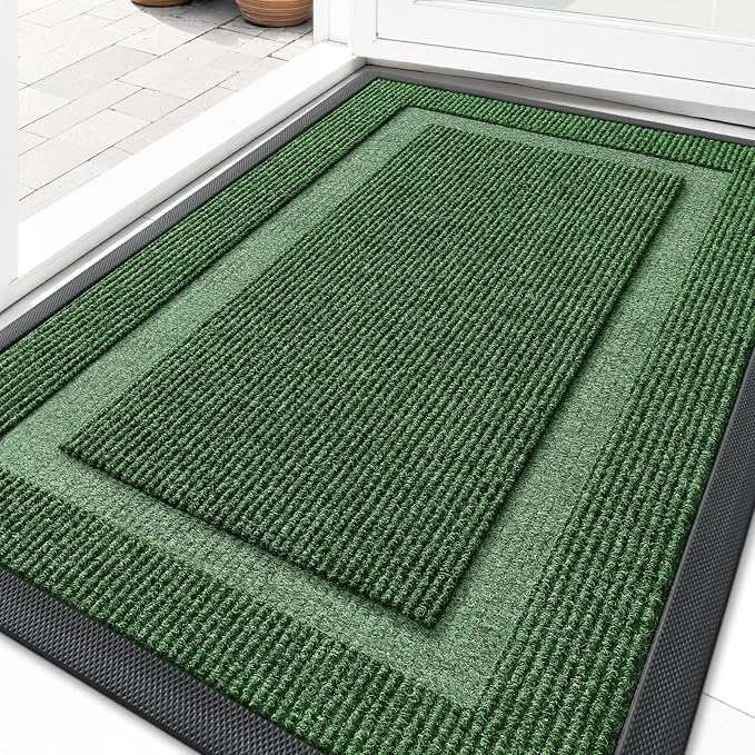 OLANLY Front Door Mat Outside 33x21, All-Season Heavy-Duty Rubber Doormat | by OLANLY