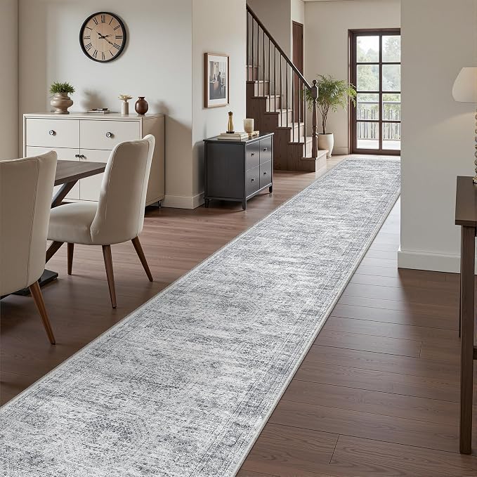 2'6 x 14' Runner Rug Non Slip, Washable Kitchen Rugs, Living Room, Extra Long by Restydon