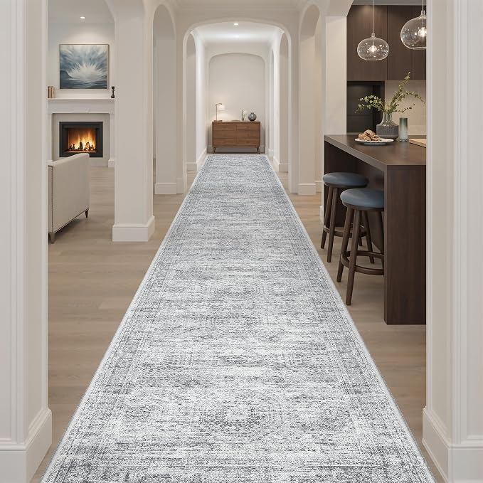 Soalmost Washable Hallway Runner Rug 3x20 Kitchen Entry Rugs Non-Slip, Foldable - Image 2