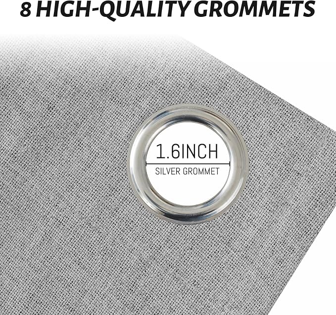 Yakamok Dove Grey Linen Textured Curtains 72 Inches Long - Image 4