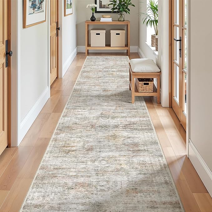 2x12 Runner Rug Non Slip, Washable Hallway Runner Rug, Laundry Room, Soft by Restydon