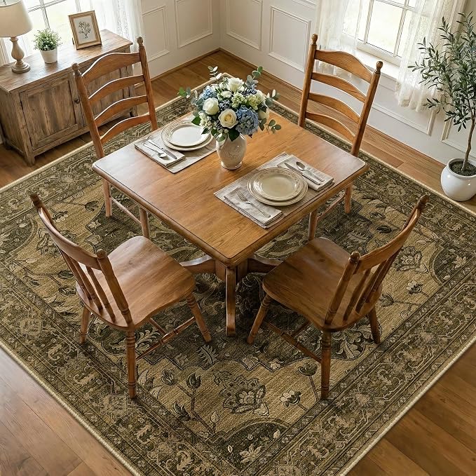 RELEANY Washable Area Rug, Square 8'x8', Water Repellent, Pet Friendly - Image 2