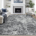 9x12 Area Rugs for Living Room Washable Bedroom Dining Room Black Grey | Modern by Aelenmu