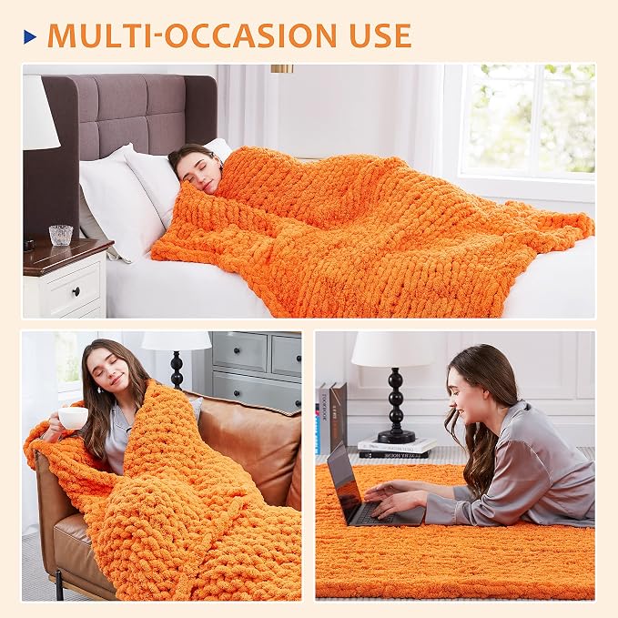 L'AGRATY Chunky Knit Throw Blanket - Image 4