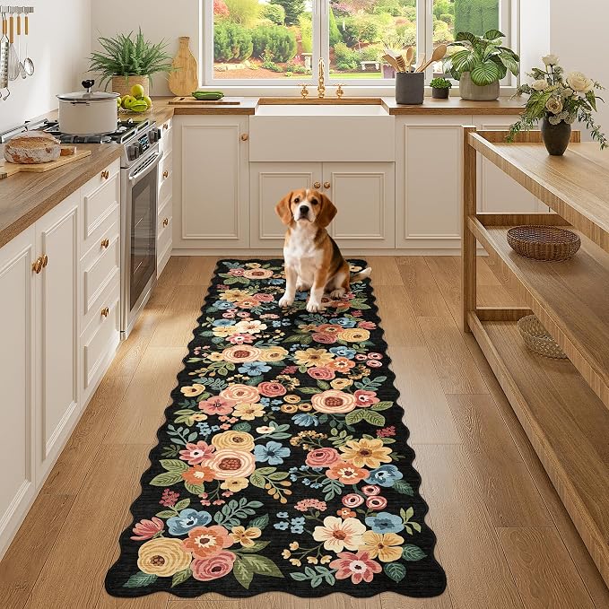 DUKINO 2x6 Runner Rug, Floral Washable Rug - Image 5