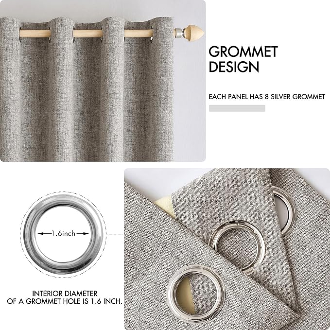 MIULEE 100% Blackout Linen Curtains - Image 4