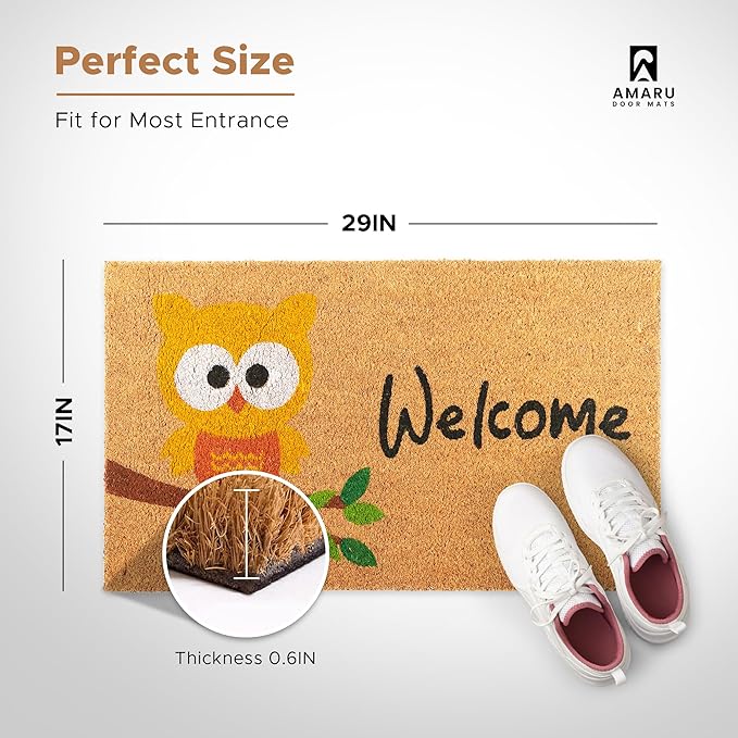 Coir Welcome Mat, 17 x 29 in | 100% Natural Coir, Anti-Shedding, Durable PVC - Image 2