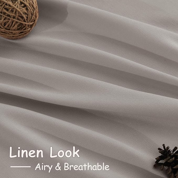 Stone Grey Linen Curtains 120 Inches Long - Image 4